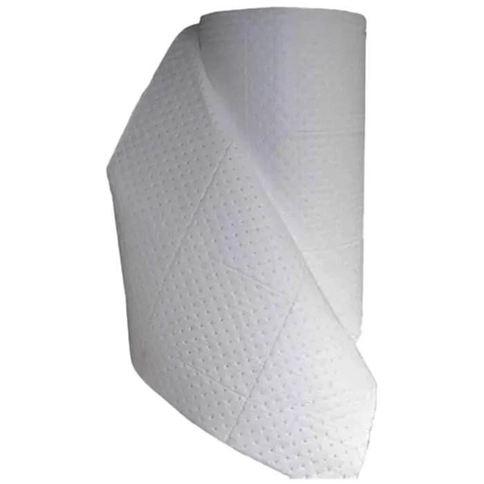 Oil / Hydrocarbon Absorbent Roll of Pad Material, heavy weight dimpled 80cm wide 50m Long, perforated for easier tear off