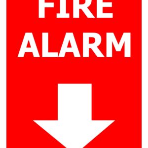 FIRE ALARM + DOWN ARROW
