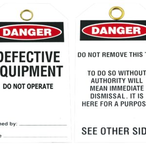 DANGER – Defective Equipment Do Not Operate Tags Pkt 25