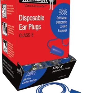 Ear Plugs, Blue Metal Detectable, Class 5, Pack of 100