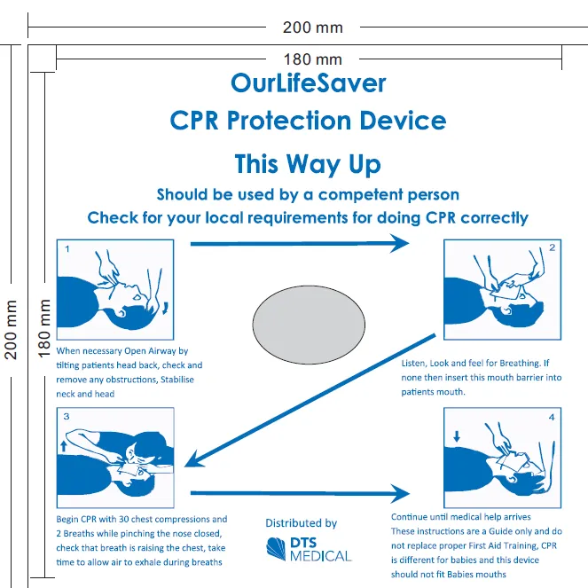 CPR Face Shield Bite Block Type First Aid One Way Valve - Image 2