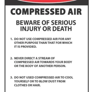 Danger Compressed Air Beware