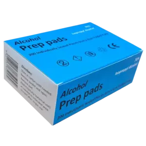 Alcohol Prep Pads 70% Alcohol 6cm x 6cm Folded Wipe box of 200 / Pkt of 10