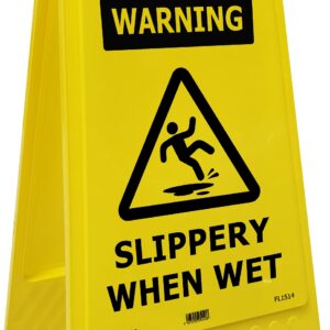 WARNING SLIPPERY WHEN WET - Floor Stand Sign