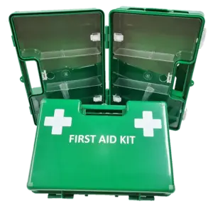 First Aid Box Plastic, Green L & XL / Orange L , with Wall Mount Bracket Empty