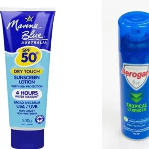 Marine Blue Sunscreen and Aerogard Tropical Insect Repellent Combo