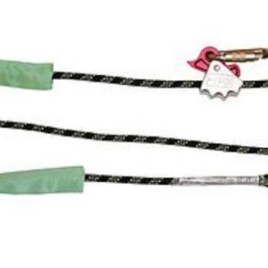 White Adjustable Kernmantle Rope Pole Strap 12mm With Black Rope Sleeve, Alloy Rope Grab, Carabiner & Swivel Double Action Hook 2.5m