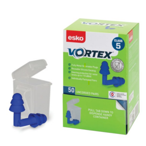 Esko Vortex Earplugs Blue Uncorded Reusable