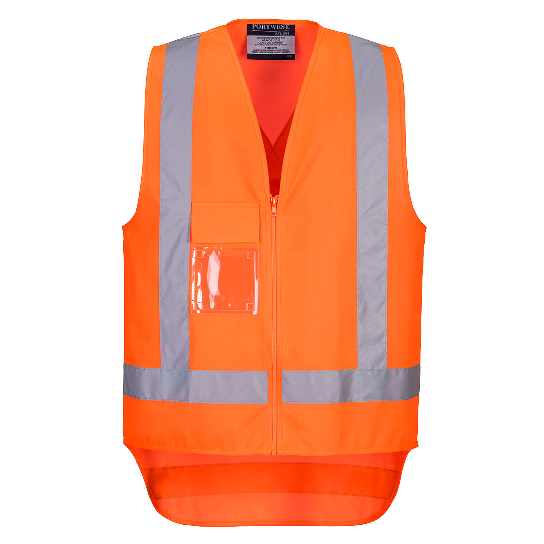TM310 - TTMC-W23 Hi-Vis X Back Zipped Vest Orange
